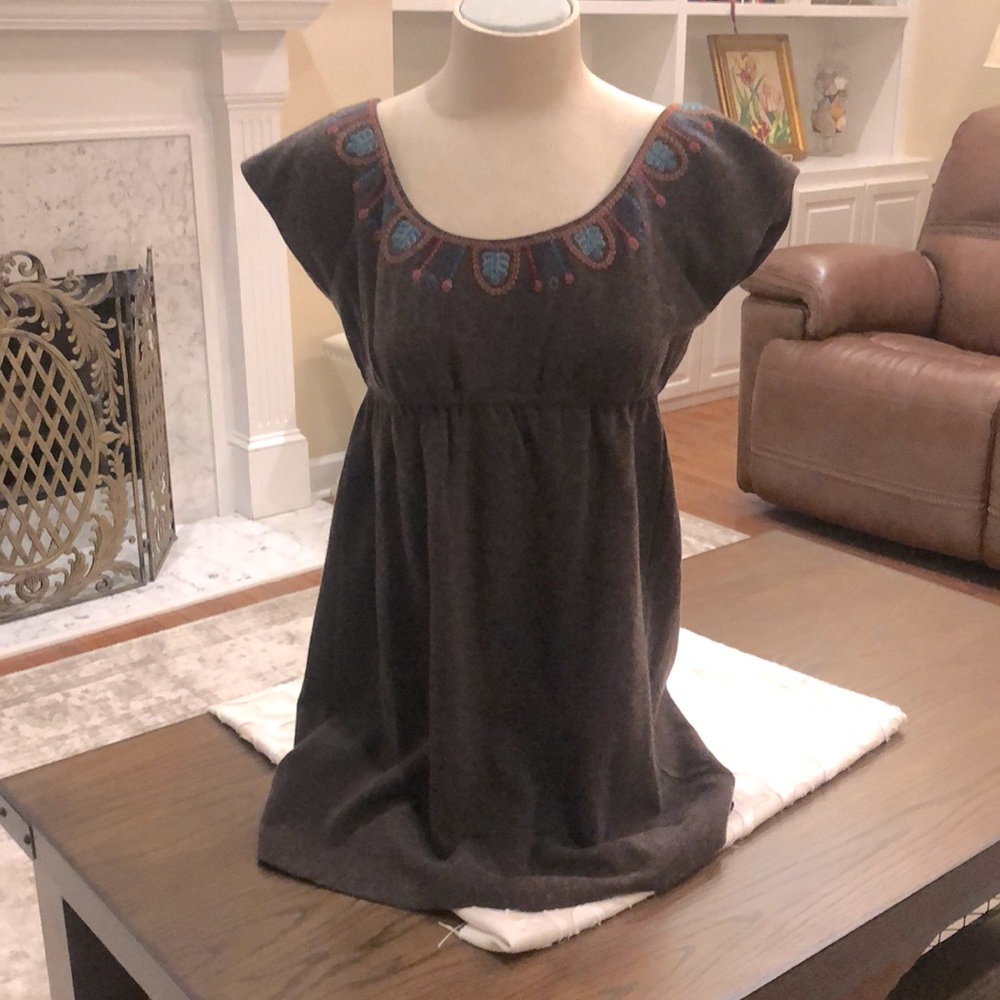 Fall dress; empire waist/ above the knee